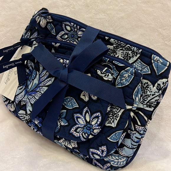 Vera Bradley Cosmetic Trio Makeup Bag Tropics Tapestry - Picture 4 of 4